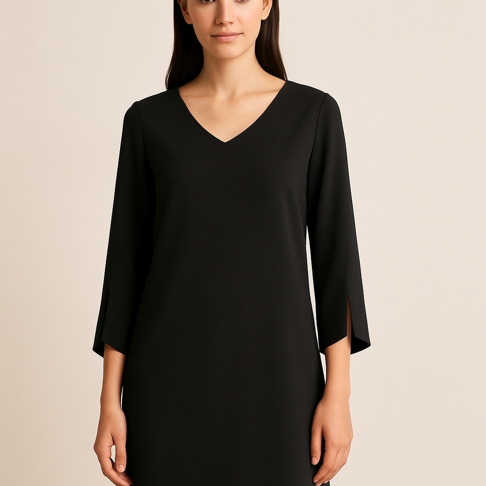 LAUNDRY by Shelli Segal Los Angeles black V-neck dress